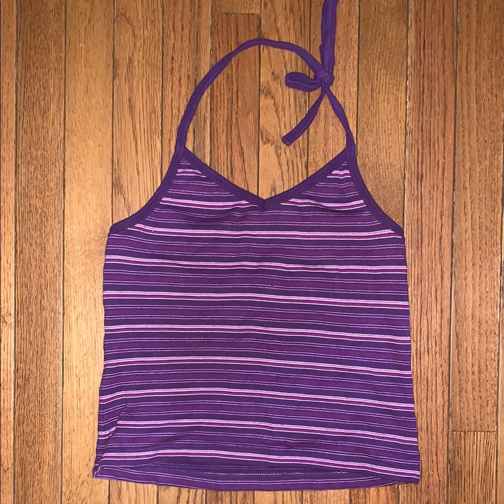 Old Navy Purple Fitted Tie Front Camisole